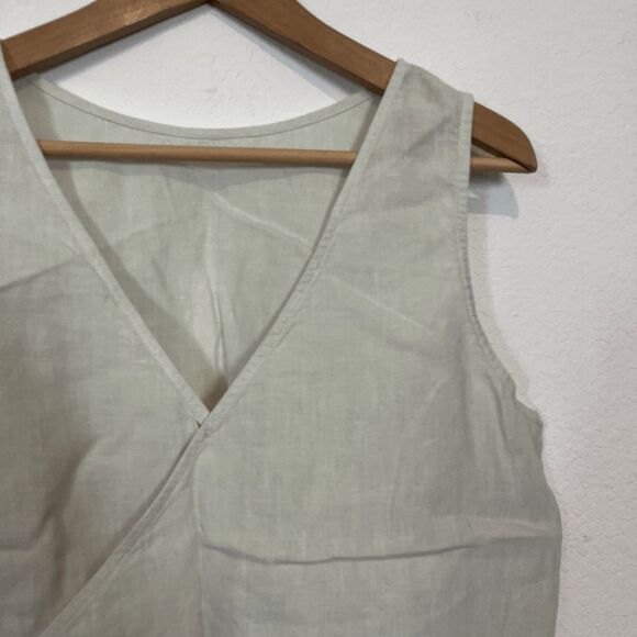 Esby Sea Salt Beige Poppy Sleeveless Wrap Surplice Top Women's Size Large - Picture 3 of 6